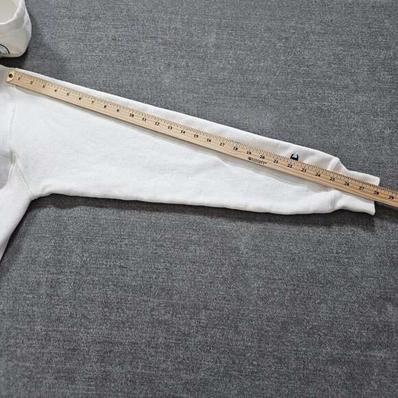 Champion Hoodie Womens XS White Graphic Print Kanga Pocket LS Reverse Weave FLAW - Picture 5 of 16